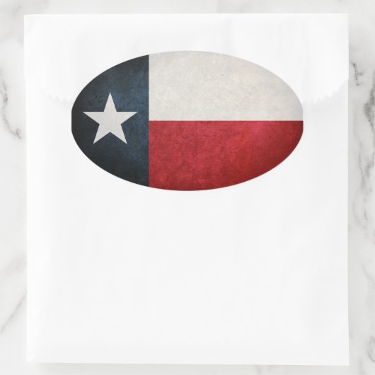 Texaanse vlag; Texaans; Ovale Sticker (Tas)