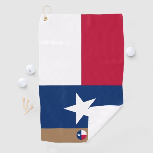Texaanse vlag & Texas monogrammen / golfhanddoek (Insitu)