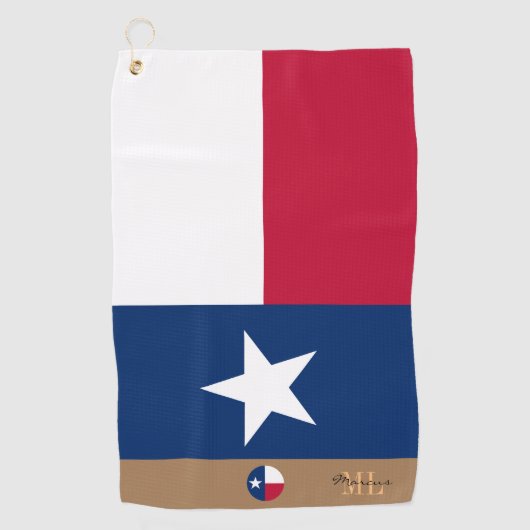 Texaanse vlag & Texas monogrammen / golfhanddoek (Voorkant)
