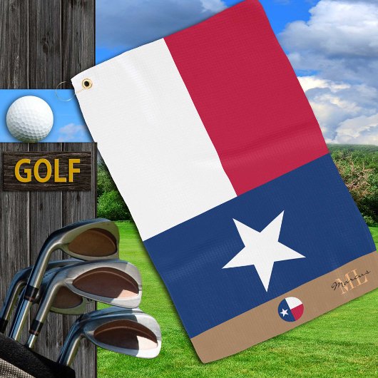Texaanse vlag & Texas monogrammen / golfhanddoek