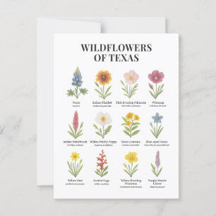 Texaanse wilde bloemen in Waterverf stijl Briefkaart