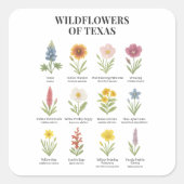Texaanse wilde bloemen in Waterverf stijl Vierkante Sticker (Voorkant)