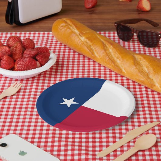 Texan Flag, Flag of Texas Papieren Bordje (Picknick)
