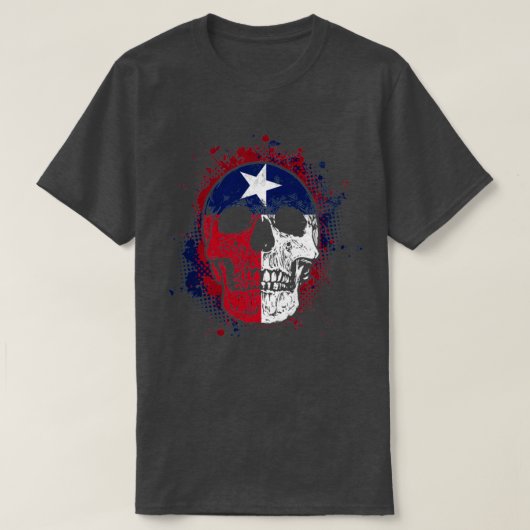 Texan Flag Skull T-shirt (Design voorkant)