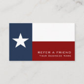 Texan Flag, Texas Business Referral Kaart (Voorkant)