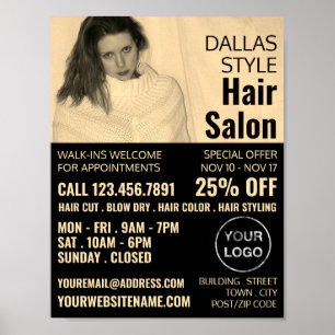 Texan Girl, Hair Stylist, Hair Salon Adverteren Poster