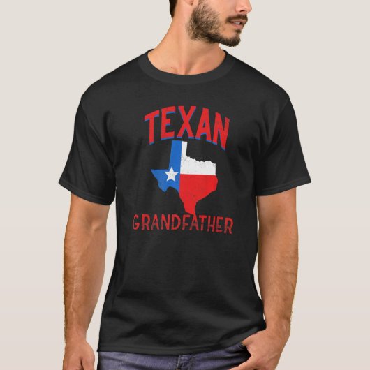 Texan Grandfather  Flag Proud Texas Grandpa T-shirt (Voorkant)