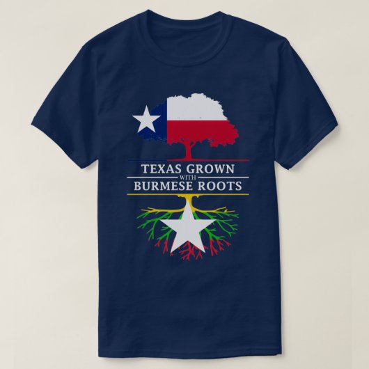 Texan Grown with Birmese rots T-shirt (Design voorkant)