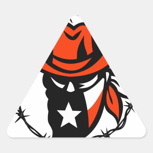 Texan Outlaw Texas Flag Barb Wire Icoon Sticker (Voorkant)