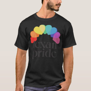 Texan Pride Rainbow Hearts Esthetisch ontwerp T-shirt
