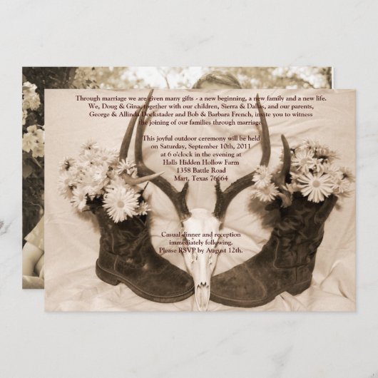 Texan Save the Date Cheap (Voorkant / Achterkant)