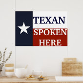 Texan Spoken hierheen Poster (Keuken)