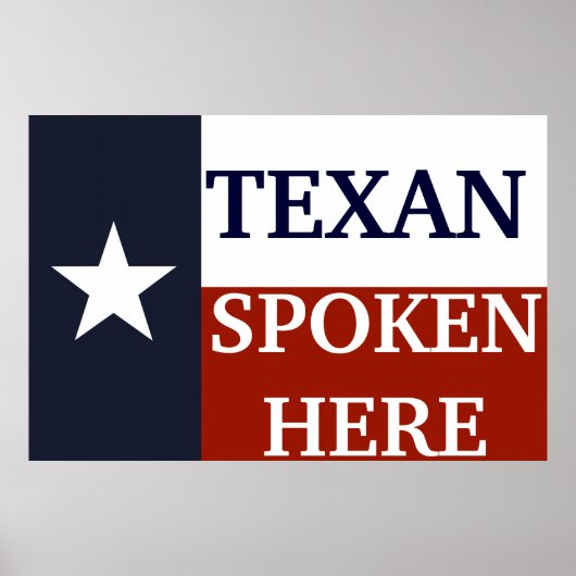 Texan Spoken hierheen Poster (Voorkant)