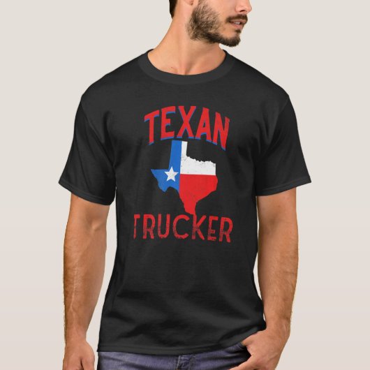 Texan Trucker Flag Proud  Texas Premium T-shirt (Voorkant)