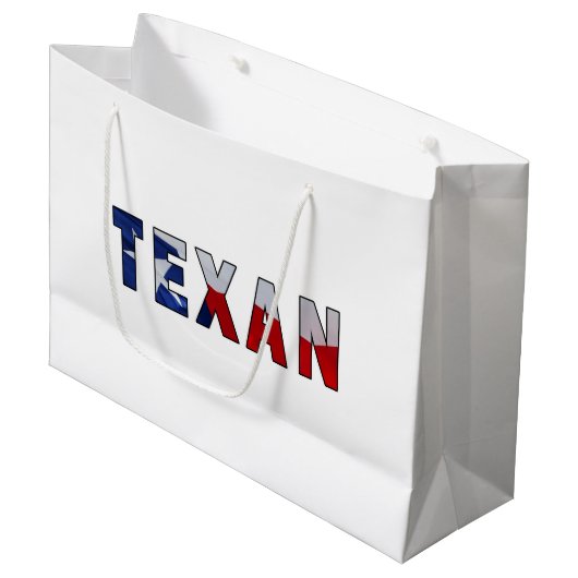 Texan Waving Flag Groot Cadeauzakje (Voorkant Gekanteld)