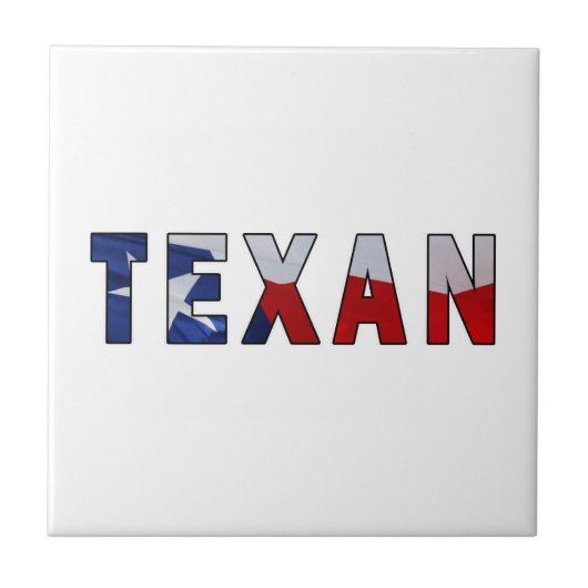 Texan Waving Flag Tegeltje (Voorkant)