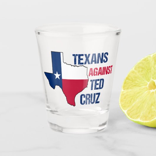 Texanen tegen Ted Cruz 2024 Shot Glas (Voorkant)