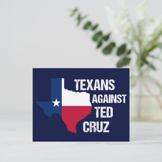 Texanen tegen Ted Cruz Texas Democraat Briefkaart (Staand voorkant)