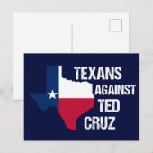 Texanen tegen Ted Cruz Texas Democraat Briefkaart (Voorkant / Achterkant)