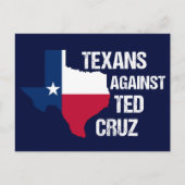 Texanen tegen Ted Cruz Texas Democraat Briefkaart (Voorkant)
