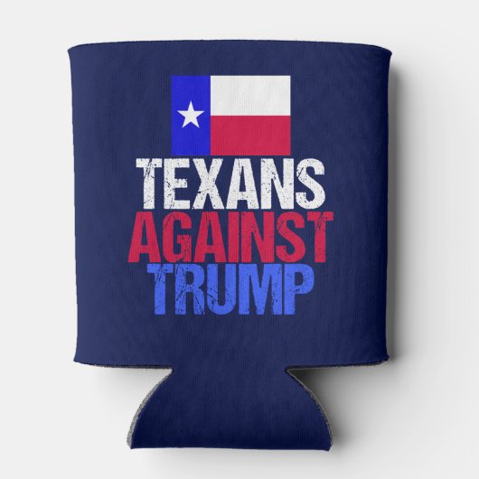 Texanen tegen Trump Blue Blikjeskoeler (Achterkant)