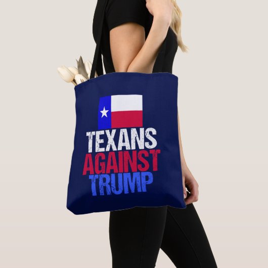 Texanen tegen Trump Blue Tote Bag (Dichtbij)