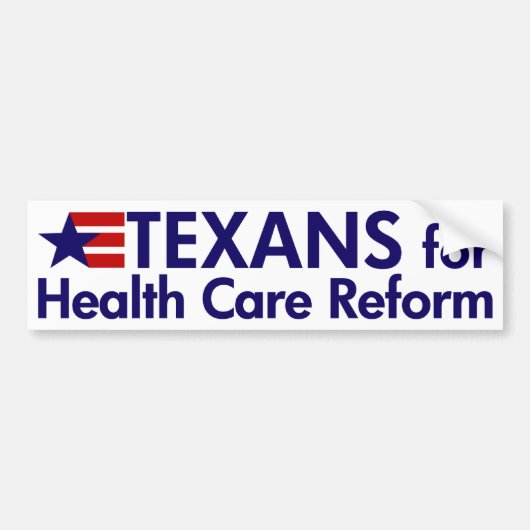 Texans for Health Care Reform Bumpersticker (Voorkant)