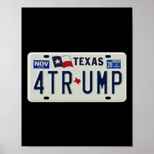 Texans For Trump Antieke Kentekenplaat Campagne  Poster