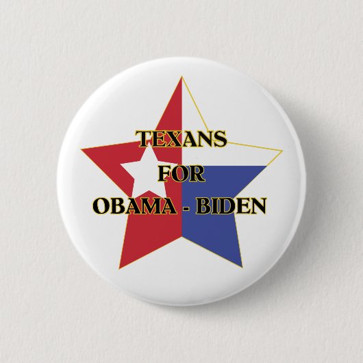 Texans voor Obama-Biden Ronde Button 5,7 Cm (Voorkant)