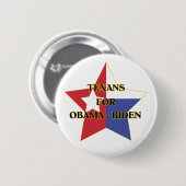 Texans voor Obama-Biden Ronde Button 5,7 Cm (Voorkant /achterkant)