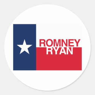 TEXANS VOOR ROMNEY RYAN.png Ronde Sticker