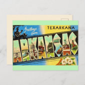 Texarkana Arkansas Retro Ansichtkaart  Briefkaart (Voorkant / Achterkant)
