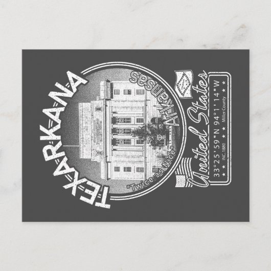 TEXARKANA ARKANSAS  - STAATLIJN AVENUE BRIEFKAART (Voorkant)