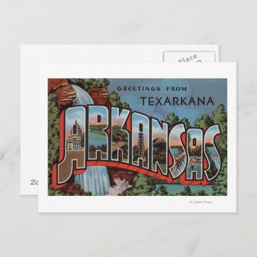 Texarkana, Arkansas (Watervalscène) Briefkaart (Voorkant / Achterkant)