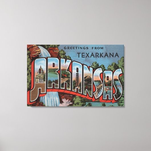 Texarkana, Arkansas (Watervalscène) Canvas Afdruk (Voorkant)