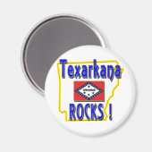Texarkana Rocks! (blauw) Magneet (Voorkant / Achterkant)
