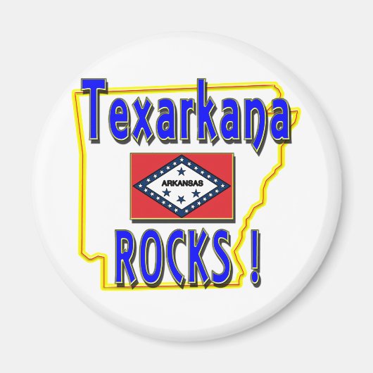 Texarkana Rocks! (blauw) Magneet (Voorkant)