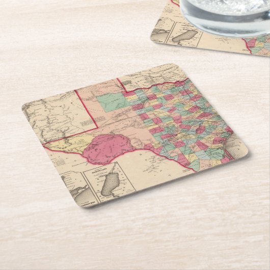 Texas 10 kartonnen onderzetters (Schuin)