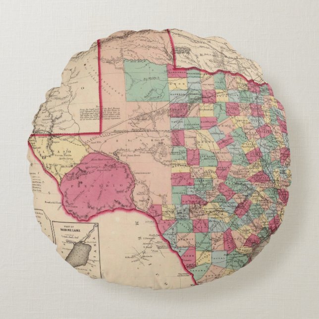 Texas 10 rond kussen (Voorkant)