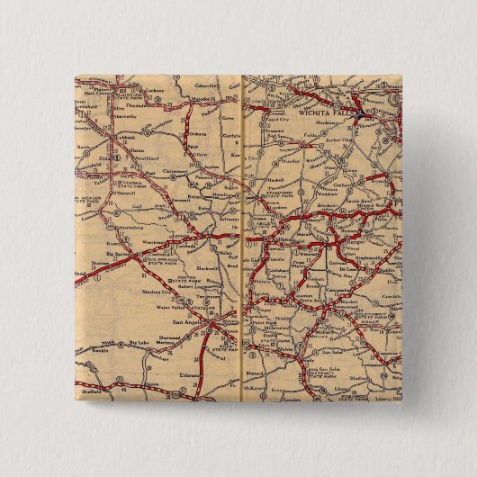 Texas 11 vierkante button 5,1 cm (Voorkant)