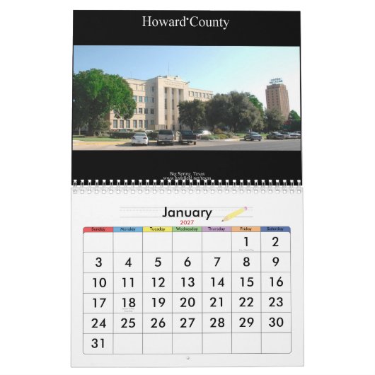 Texas 12 County Courthouse Wall Calendar Kalender (Jan 2027)