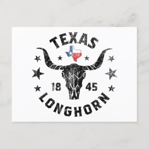 Texas 1845  Longhorn Cowboy and Rodeo Fan P Briefkaart