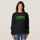 Texas 281 Area Code Houston Pasadena Pearland Leag Trui (Voorkant volledig)