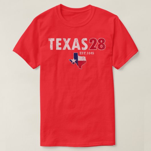 Texas 28e Staat 1845 Texaan T-shirt (Design voorkant)