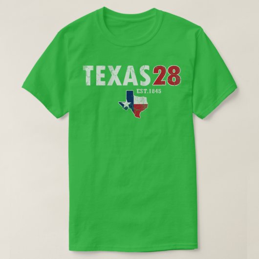 Texas 28e Staat 1845 Texaan T-shirt (Design voorkant)