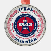 Texas 28e staat kerstversiering metalen ornament (Voorkant)