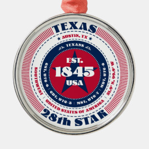 Texas 28e staat kerstversiering metalen ornament