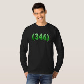 Texas 346 Area Code Houston Pasadena Pearland Leag T-shirt (Voorkant volledig)