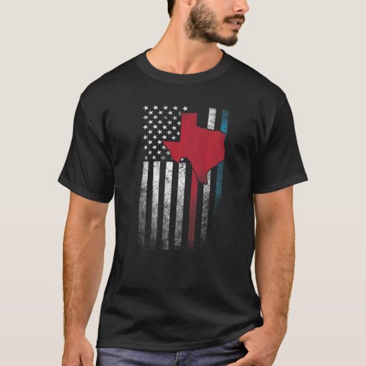 Texas 4 juli Amerikaanse vlag Verenigde Staten Pat T-shirt (Voorkant)