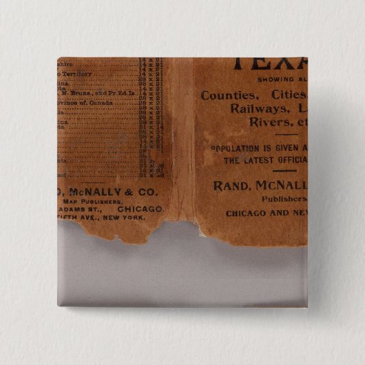 Texas 5 vierkante button 5,1 cm (Voorkant)